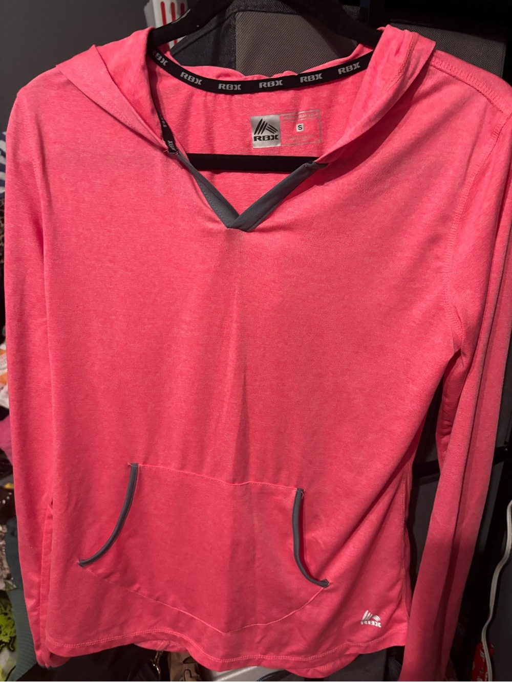 RBX Women’s Pink Hooded Long-Sleeve Pullover Sweater Small